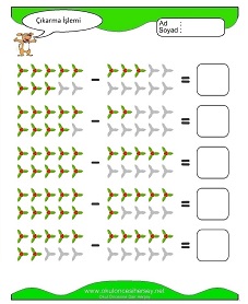 Çıkarma İşlemi Çalışma Sayfaları